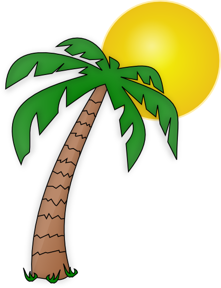 picture of palm tree and sun